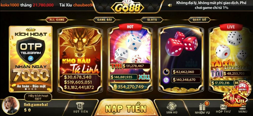 Go88 cũng là cổng game cung cấp app tài xỉu online với chế độ chơi xanh chín