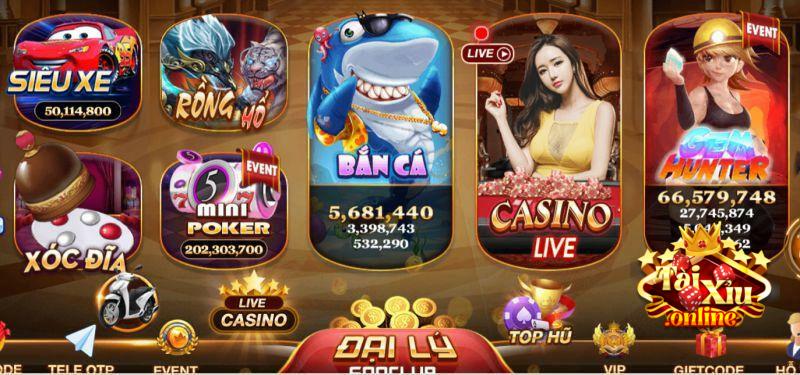 Những trò chơi có tại cổng game San Club