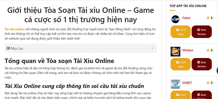 Thông tin tốc giác Tòa soạn Tài Xỉu Online giới thiệu địa chỉ kém chất lượng
