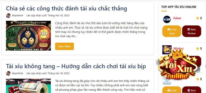 Người chơi có thể tham khảo nhiều thông tin hay từ Tài Xỉu Online